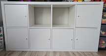 Regał IKEA Kallax + 6 wkładów z drzwiami * 147x77 * stan bardzo dobry