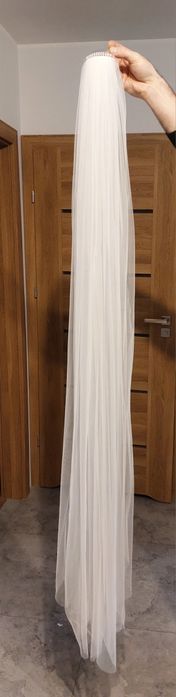 Welon ślubny gładki długi 170cm