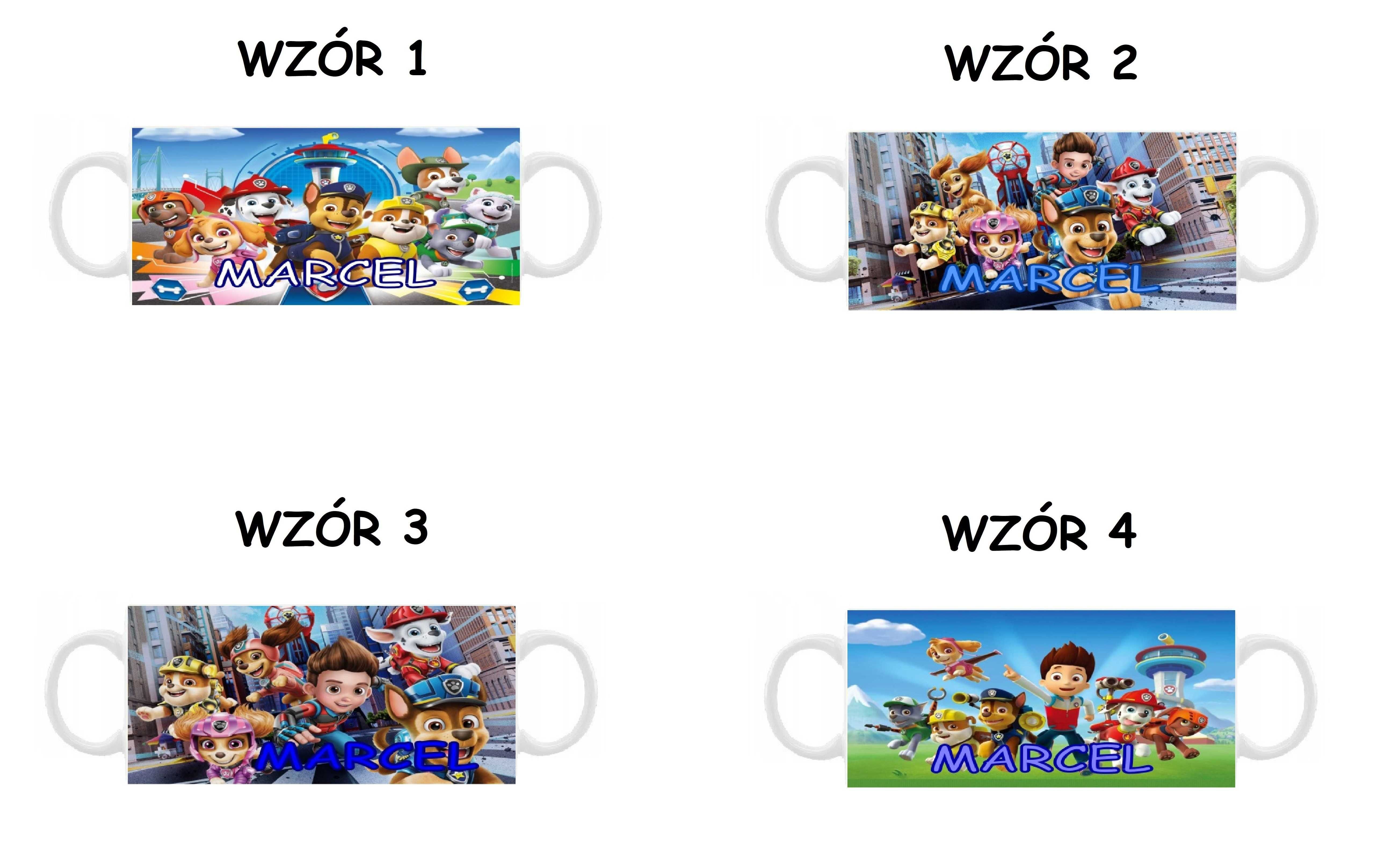 Kubek z nadrukiem Psi Patrol, różne wzory + imię