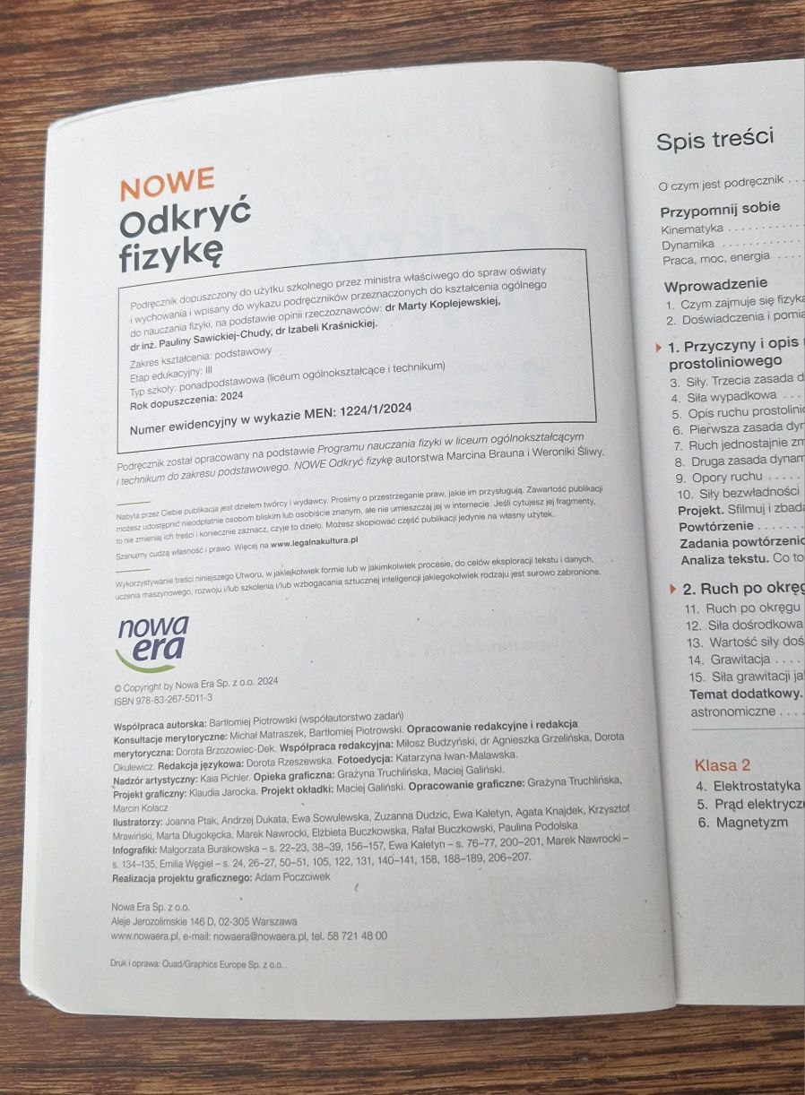 Nowa edycja, Odkryć fizykę 1 Nowa Era