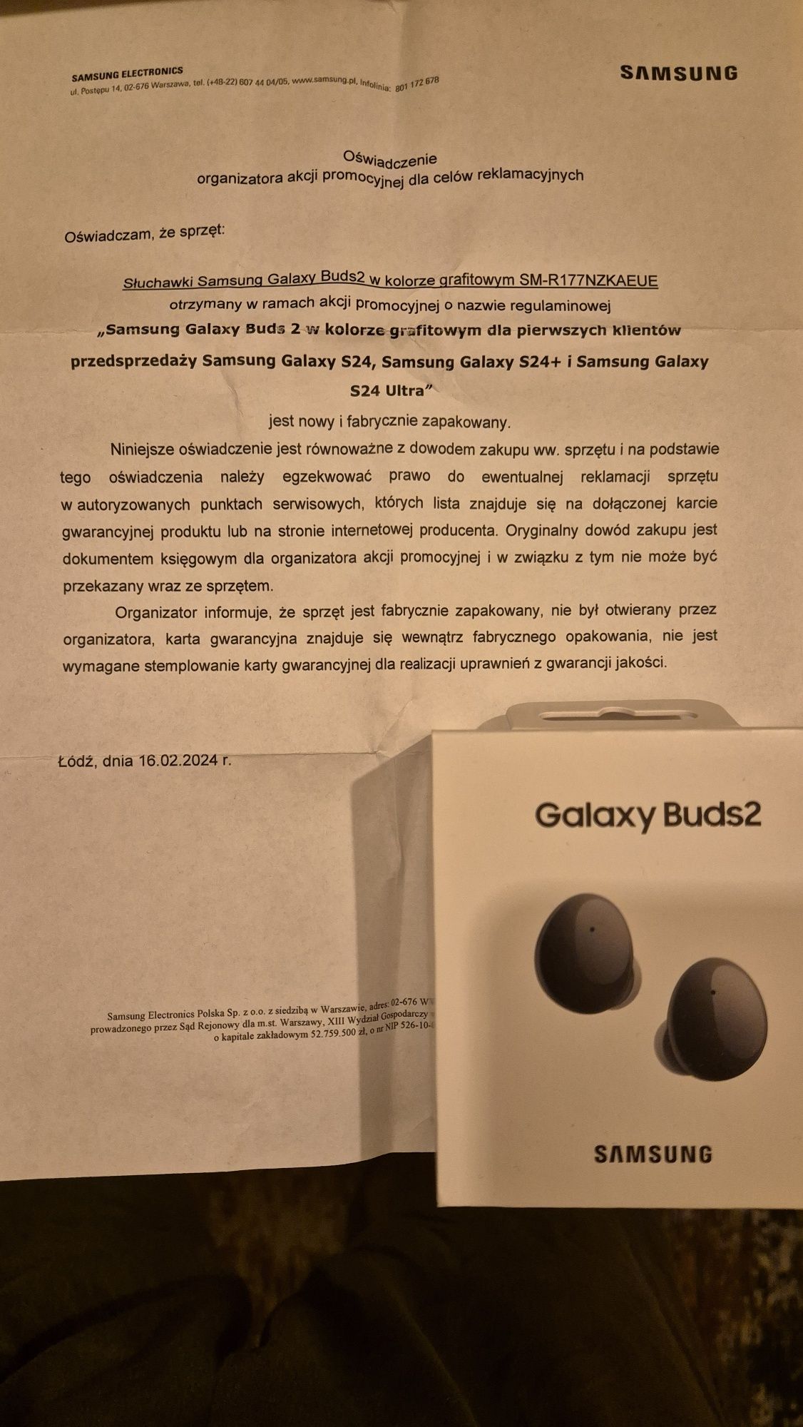 Samsung Galaxy Buds 2 - NOWE, nieodpakowane.