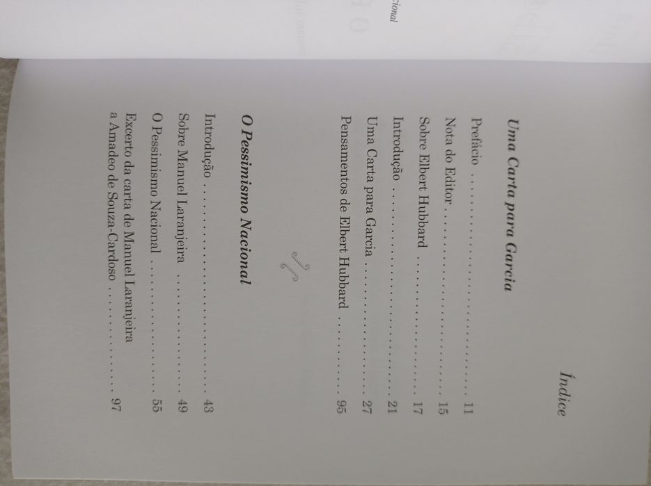 Uma carta para Garcia, seguido de O pessimismo nacional
