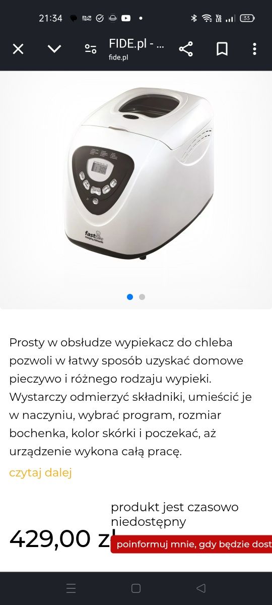 Wypiekacz automat do chleba Morphy Richardsy
