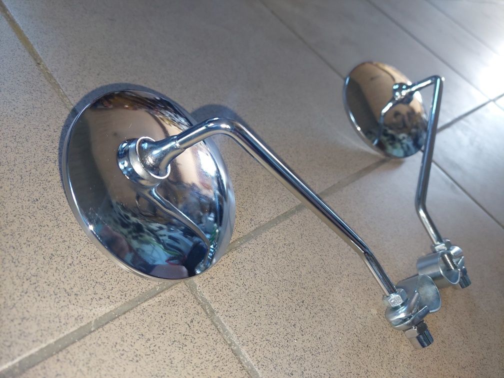 Nowe regulowane lusterka chrom wsk shl wfm mz simson komar motorynka