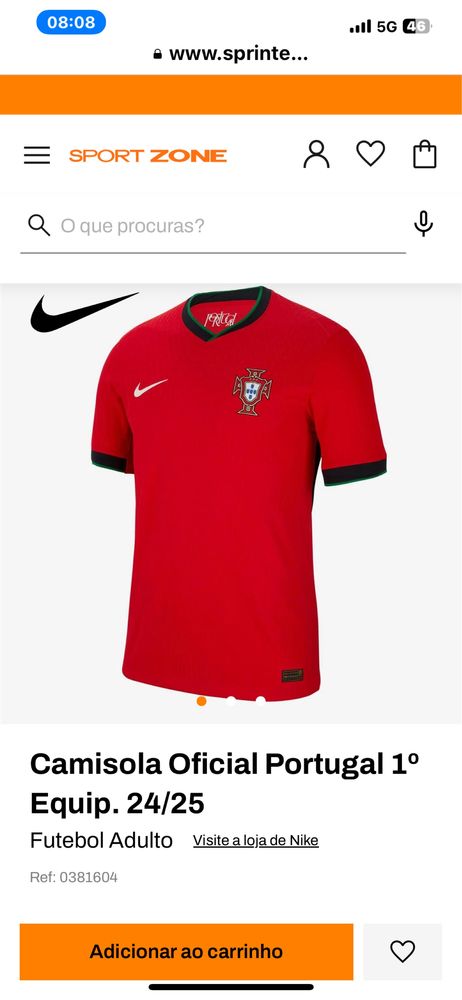 Camisola Oficial selecao