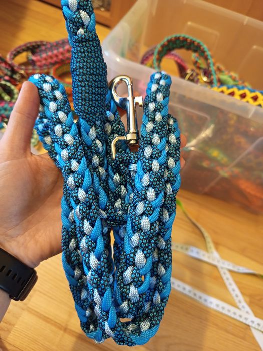 Smycz pleciona paracord 160 cm z rączką