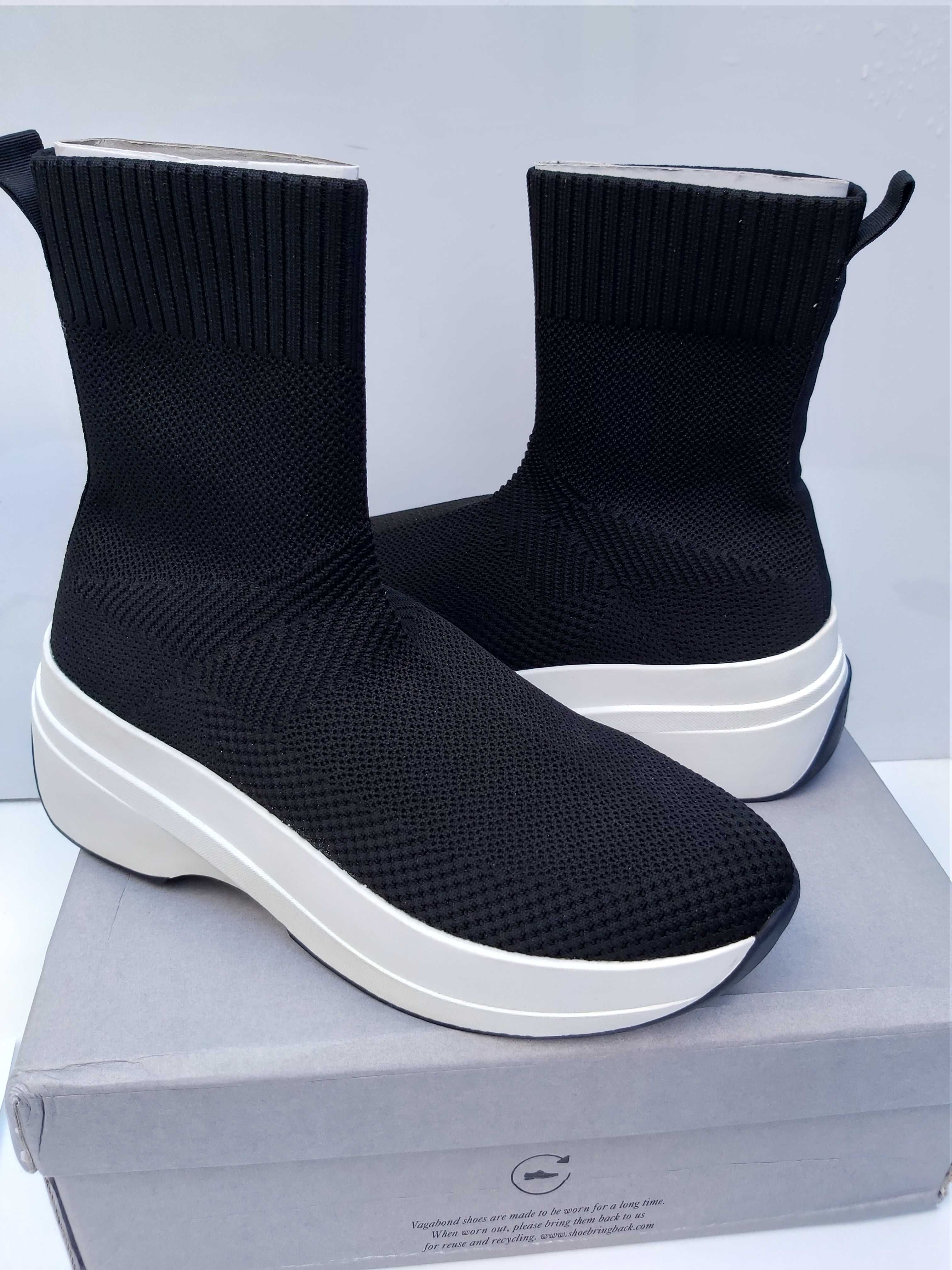 Botki kozaki VAGABOND strecz materiał sprint 2.0 czarne 39