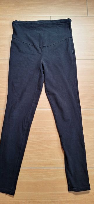 Leginsy M ciążowe czarne bawełniane elastyczne grubsze Branco