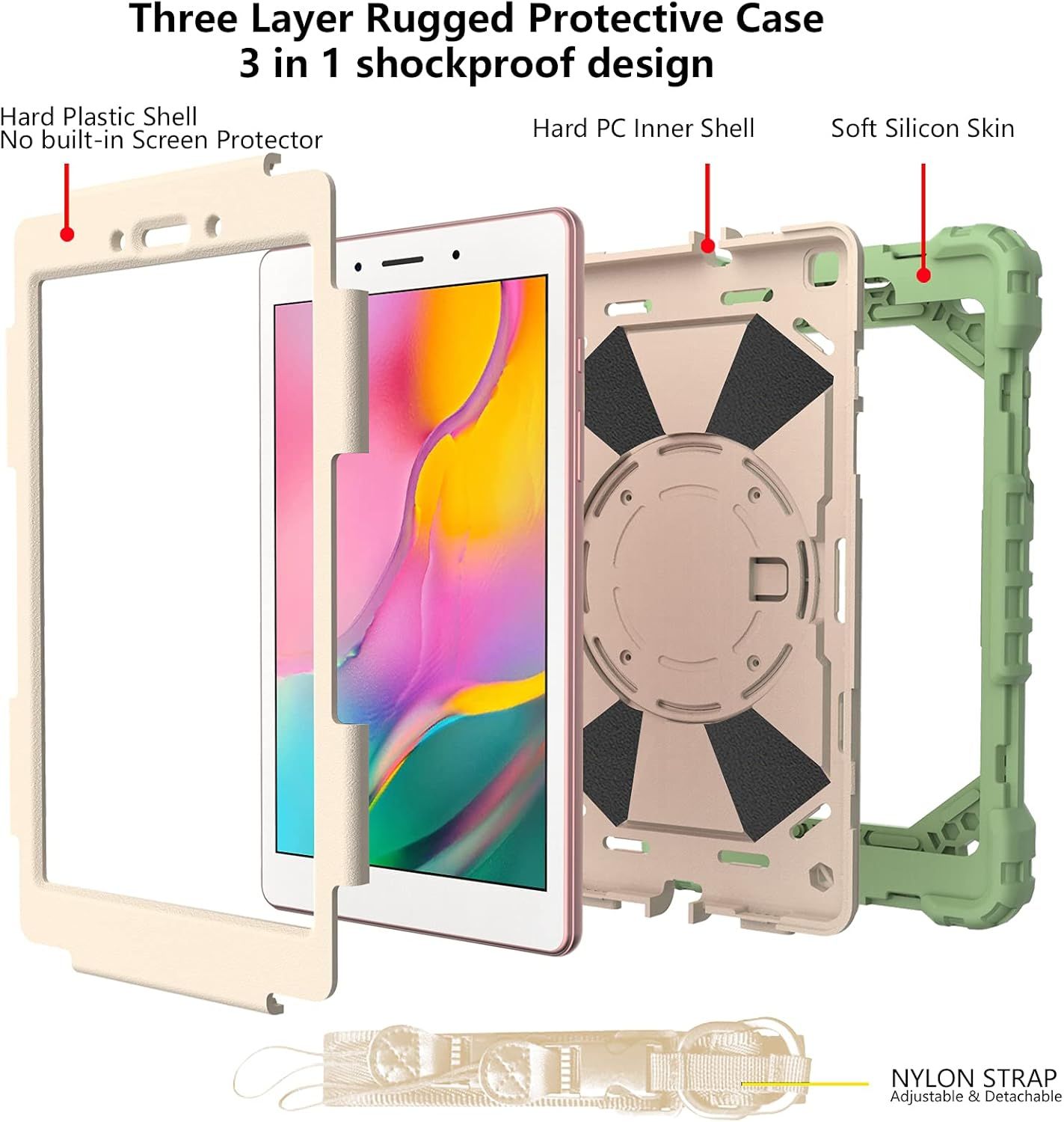Etui do iPad Air 5/Air 4 10.9" z Podstawką i Paskiem na Ramię Zielone