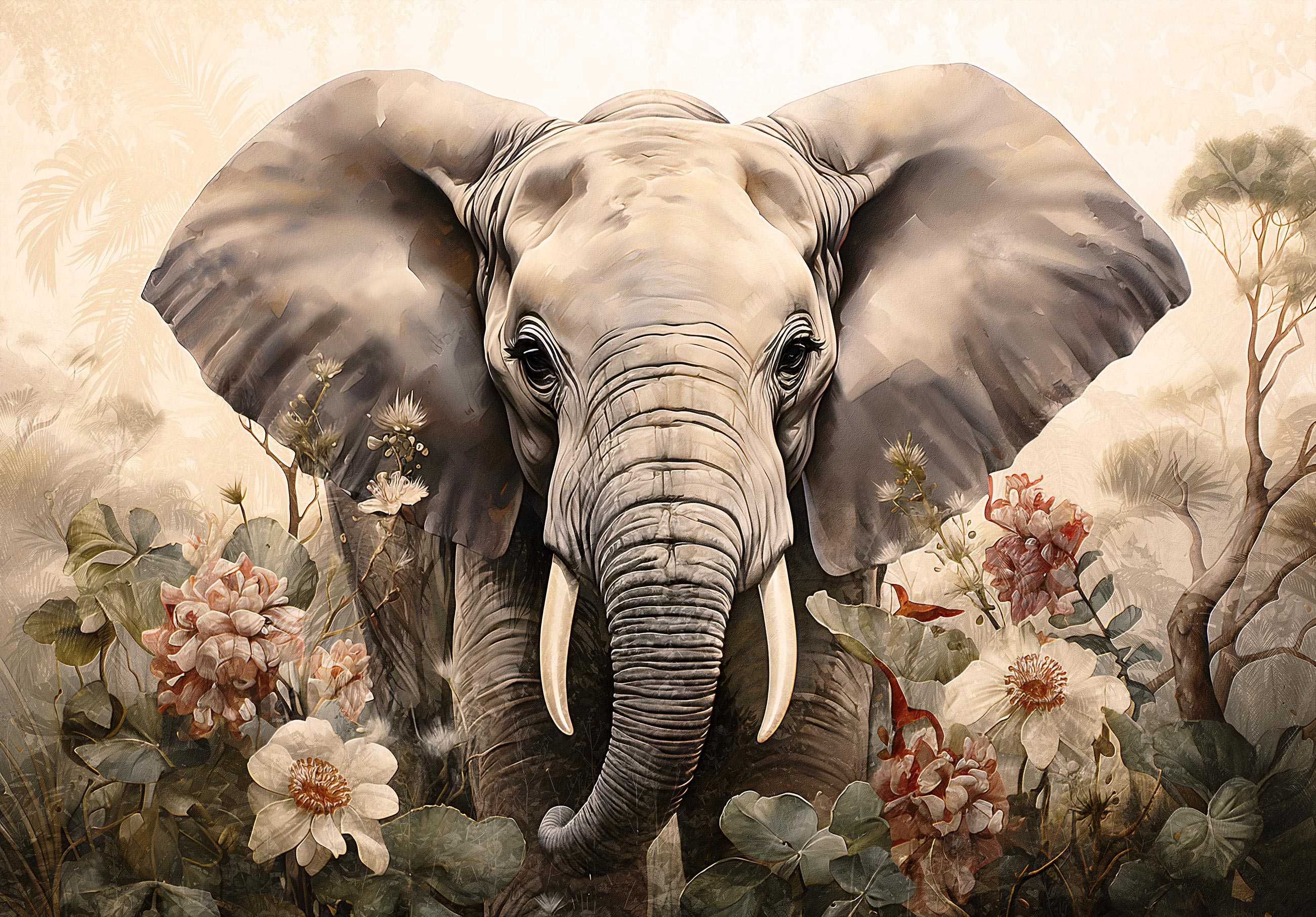 Fototapeta Słoń Zwierzęta Natura Widok Potęga 3D Twój Rozmiar + KLEJ