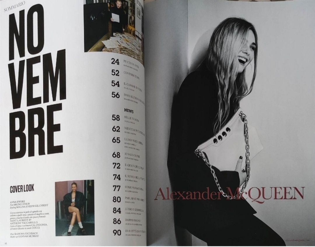 Vogue ITALIA 11/23 Anna Ewers Senza Fretta styl moda luksus fashion
