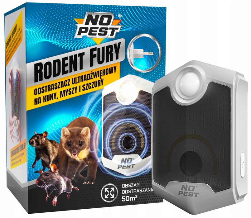 Odstraszacz kun, szczurów, myszy ultradźwiękowy No Pest® Rodent Fury