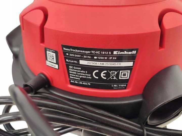 Nowy Odkurzacz Warsztatowy Einhell TC-VC 1812 Stal INOX Przemysłowy