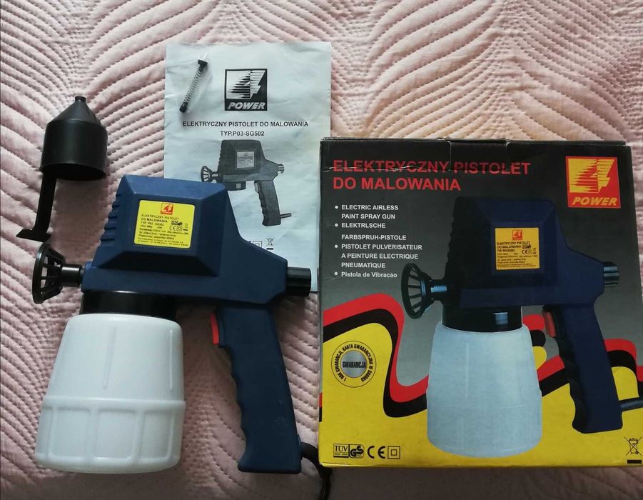 Elektryczny pistolet do malowania Typ P03-SG502 z instrukcją obsługi.