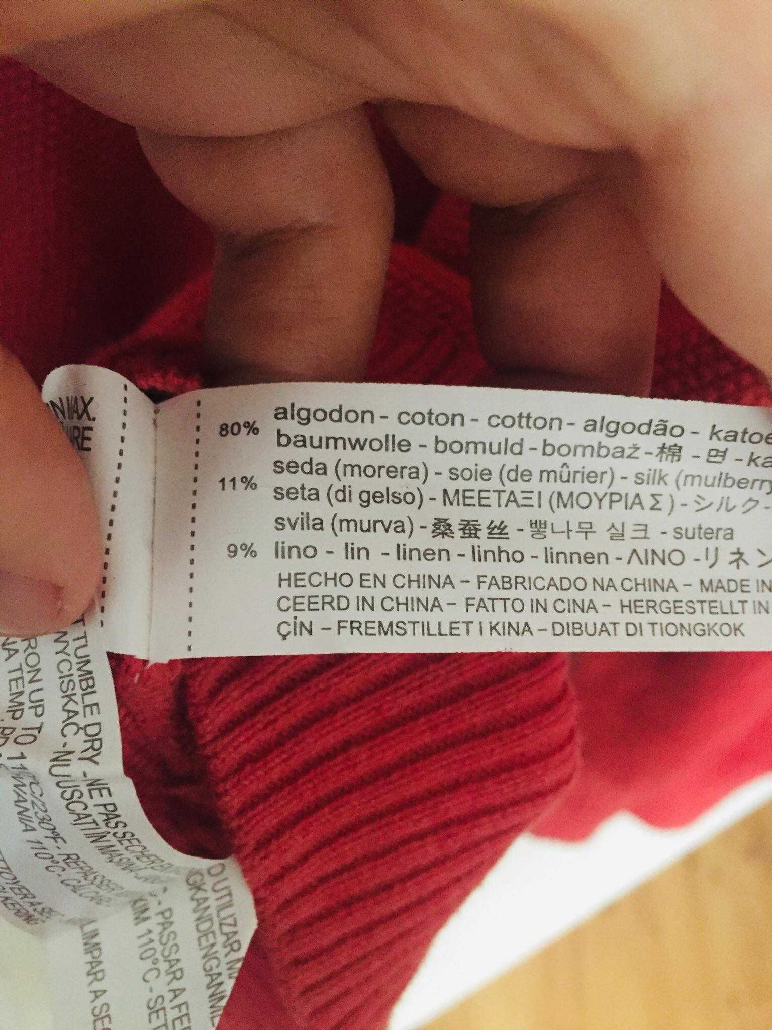 Męski sweter marki "Zara" z jedwabiem i lnem