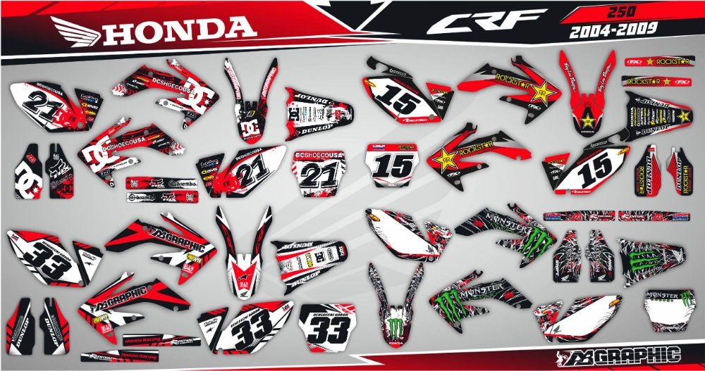 Наклейки Графіка на Мото Honda CR CRF XR FMX 85 125 150 250 450 650