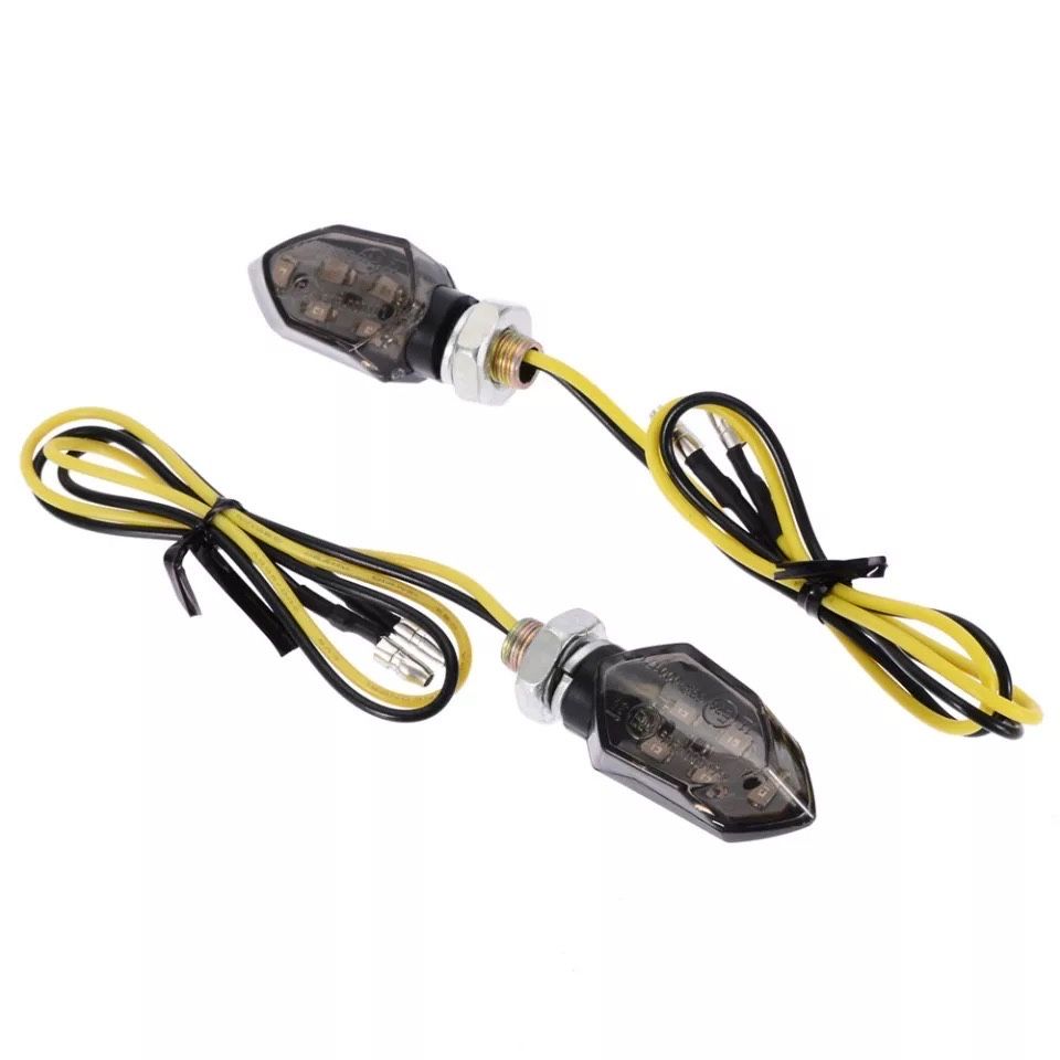 Par de piscas LED minimalistas moto cafe racer