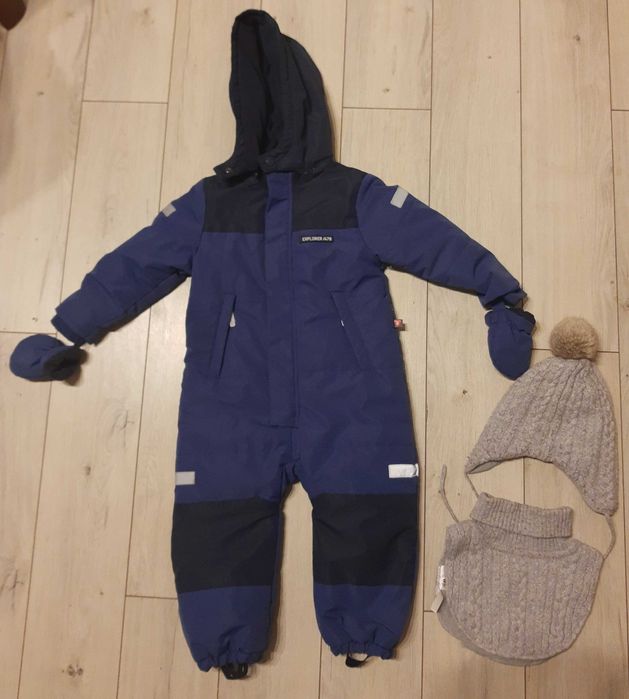 Kombinezon zimowy cool club, rozmiar 98 + czapka i komin
