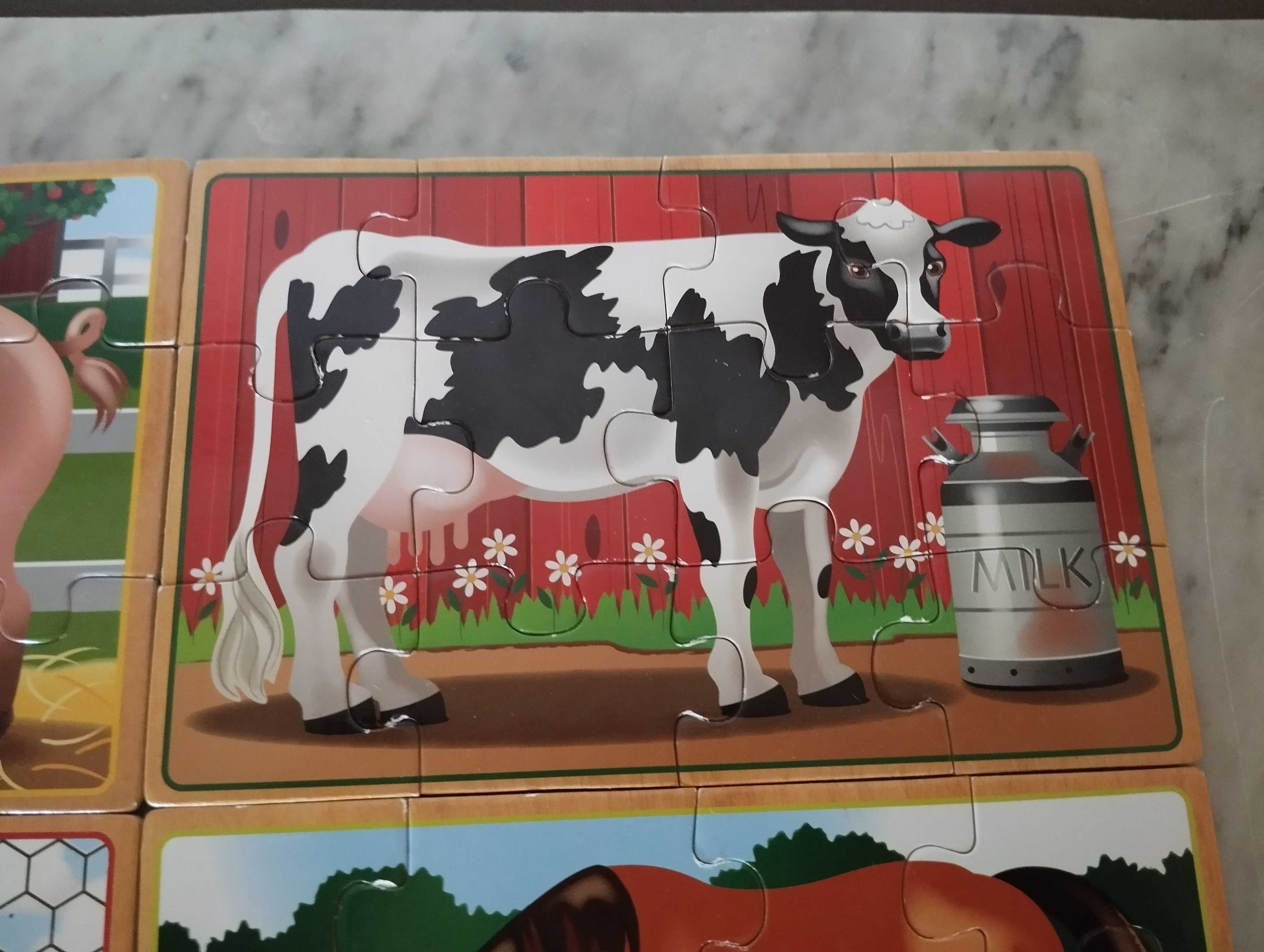 4 puzzles de madeira