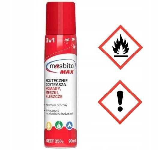 Mosbito Max spray odstraszający komary, meszki i kleszcze 90 ml