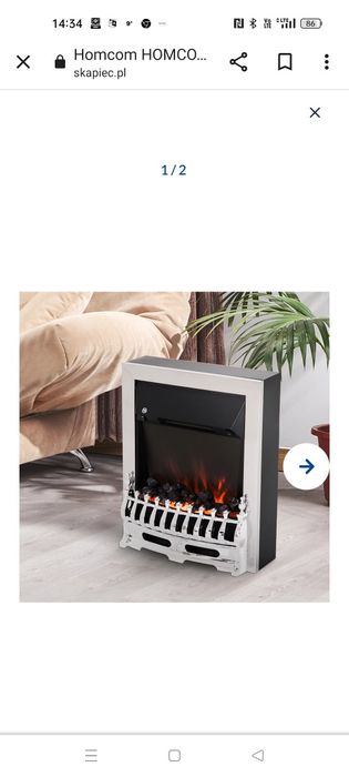Nowy kominek elektryczny Glamour srebrny