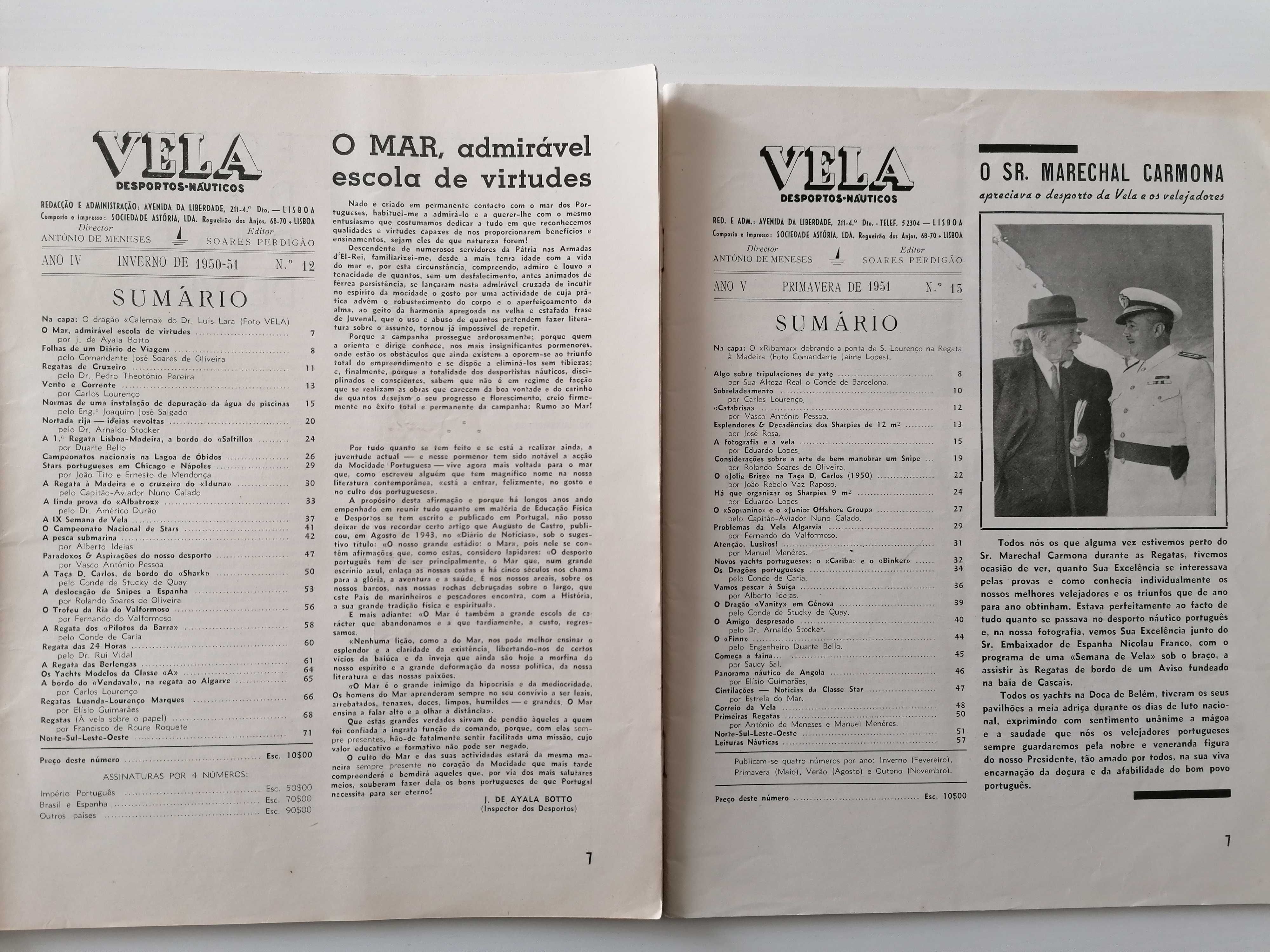 Revista Vela - desportos náuticos, iates - anos 40/60