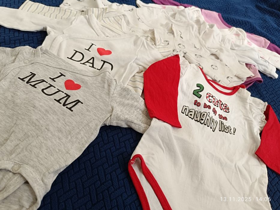 Duża paka ubranek dla noworodka niemowlaka r. 62, 0-3 miesiąca