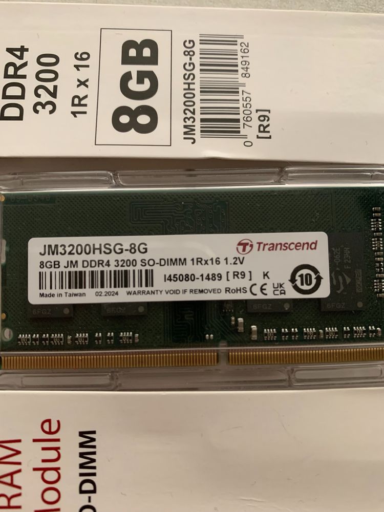Карта памяʼті для ноутбука Transcend 8 GB SO-DIMM DDR4