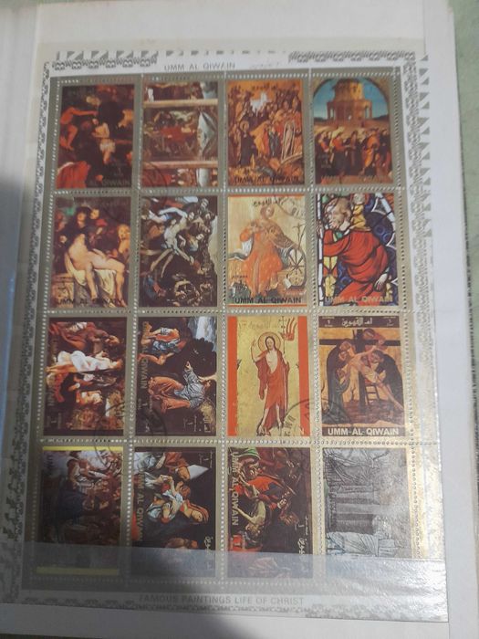 Grandiosa coleção de selos postais. Blocos. Cartas. Carimbadas