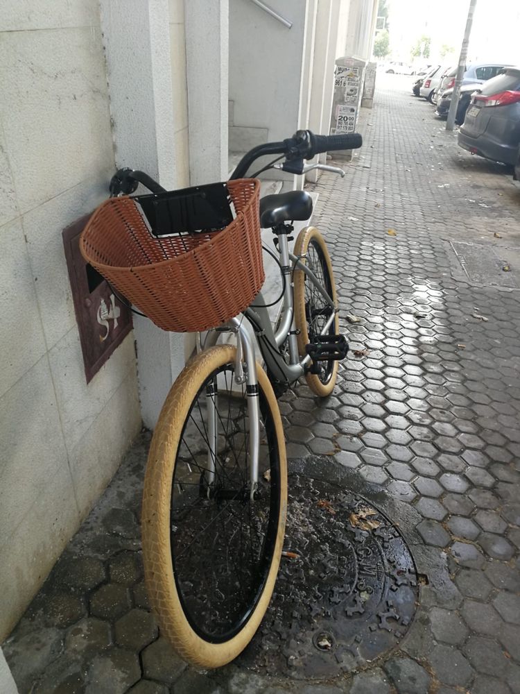 bicicleta com cesto roda 26