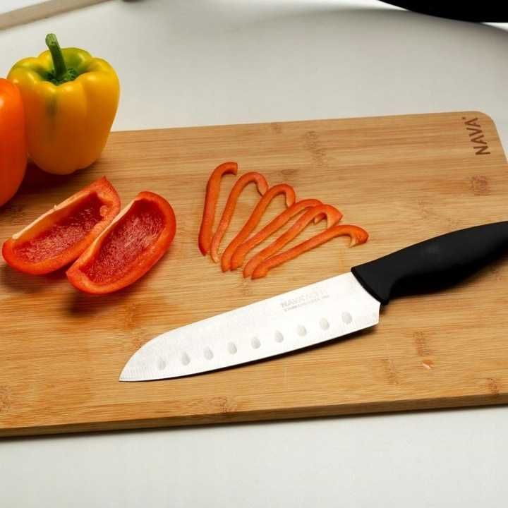 ZESTAW listwa magnetyczna kuchenna do noży czarna 49 cm + nóż SANTOKU