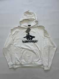 худи  balenciaga layered sports белая white  logo M L vetements rick