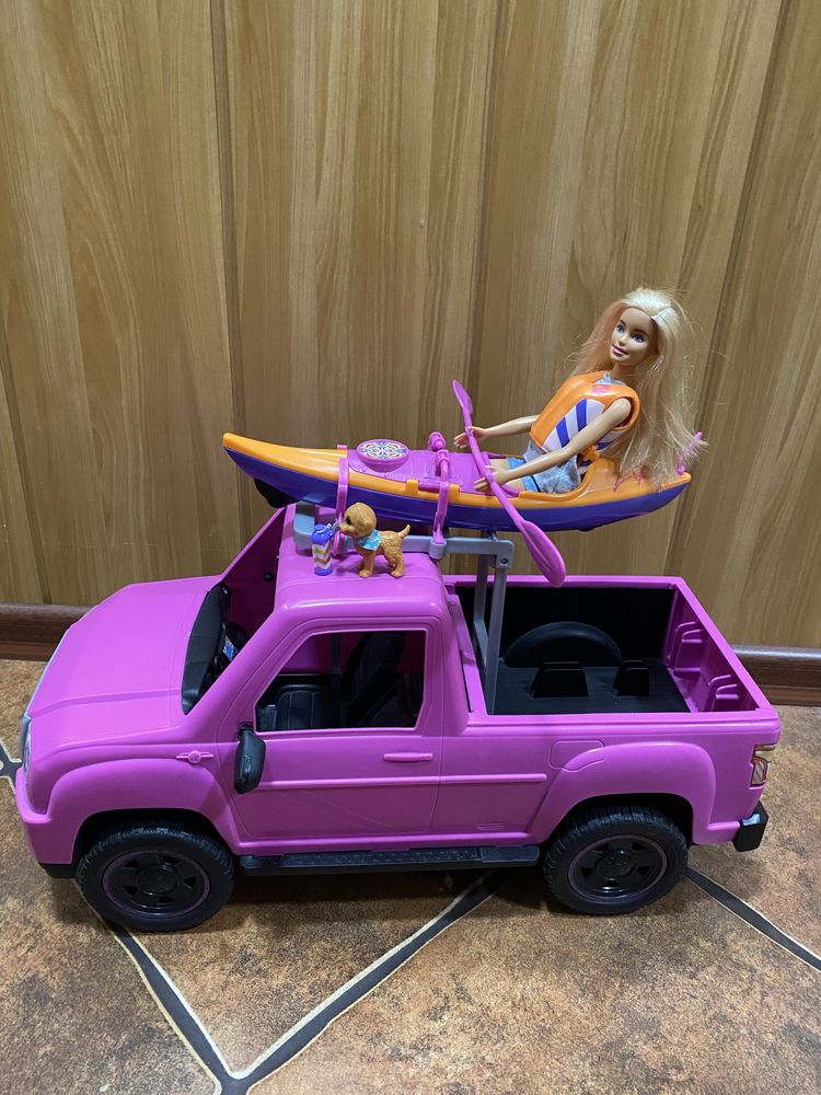 Lalka barbie camper pick-up kajak
