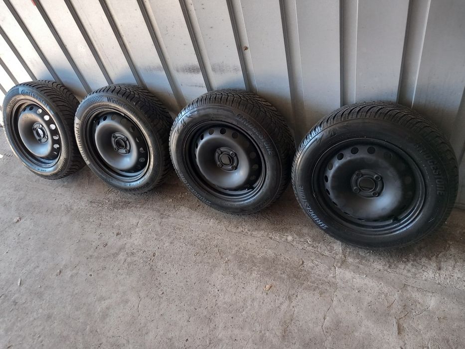 Koła oryg. Fiat felgi stalowe 4x100 opony zima 2021r. 185/65/15