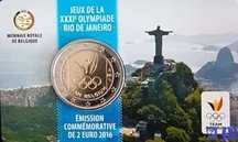 Bélgica - 2€ comemorativas em Coincards BNC