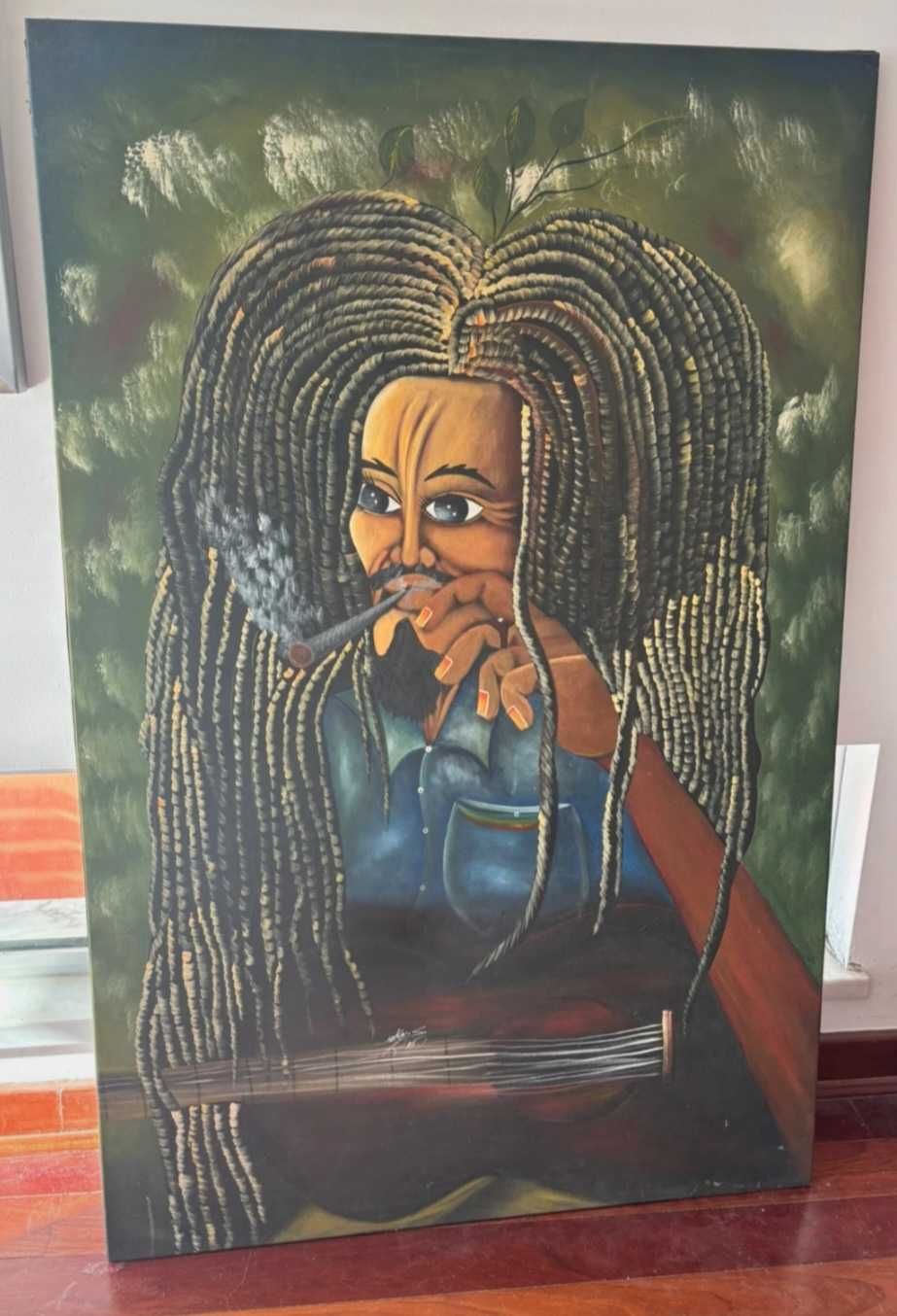 Quadro Exclusivo de Bob Marley - Pintura à Mão - Autografada