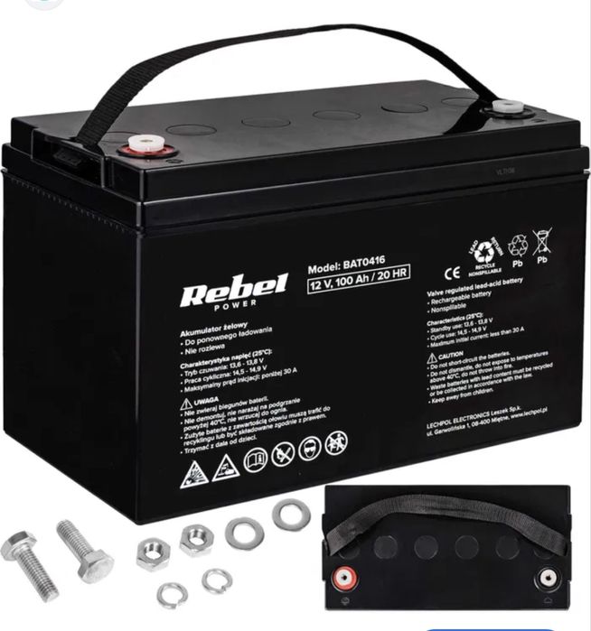 Акумолятор гелевий для ББЖ,ДБЖ інверторів Reber 12v/100 power GEL