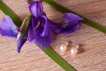 Złote kolczyki z białymi perłami na sztyfcie 6mm eleganckie Złoto 585