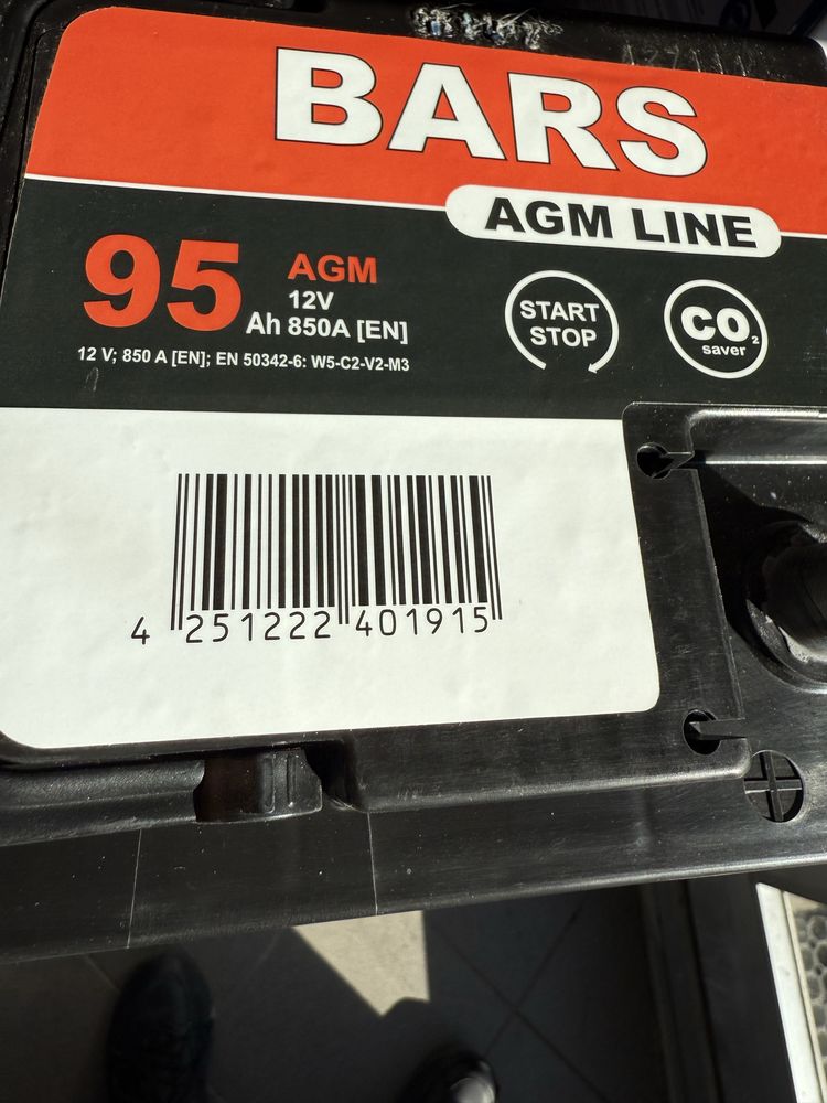 Akumulator BARS 12V 95AH 850A AGM