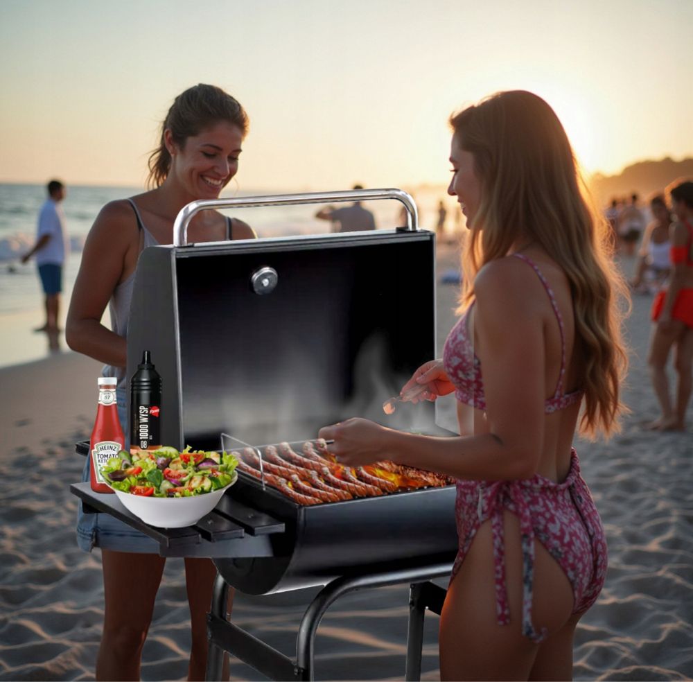 Grill węglowy DUŻY ZESTAW XXL 9w1