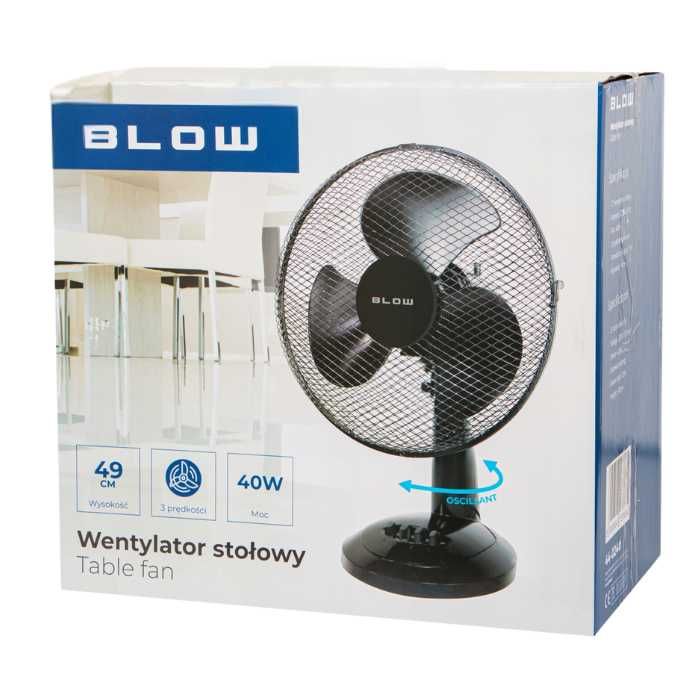 MOCNY cichy WIATRAK wentylator oscylacyjny Na biurko 40W [WYPRZEDAŻ]