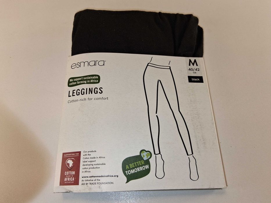 A134 Esmara Legginsy Damskie Czarne Bawełniane XL 40/42