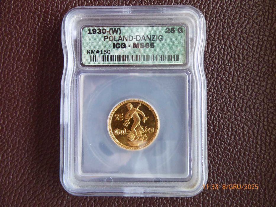 25 guldenów 1930 WMG, ICG-MS65, złoto
