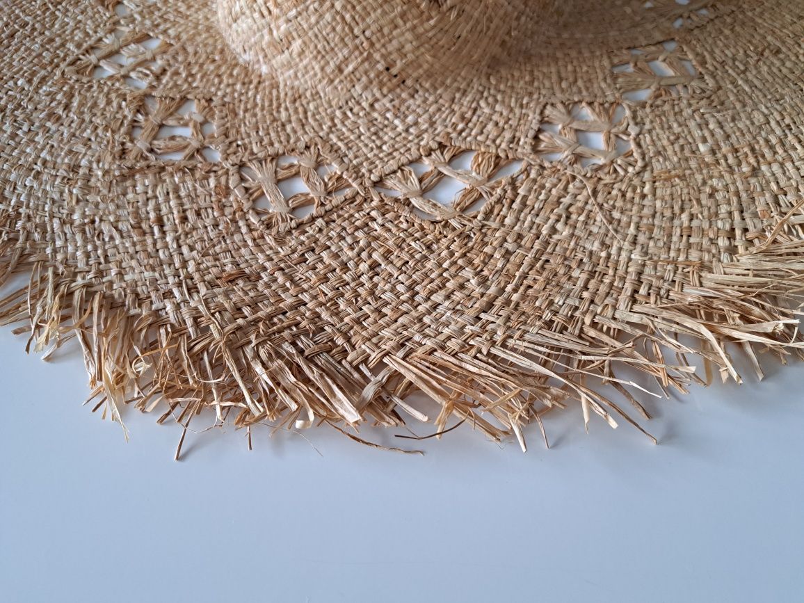 Kapelusz słomkowy z rafi, raffia, panama, ażurowy, męski, damski