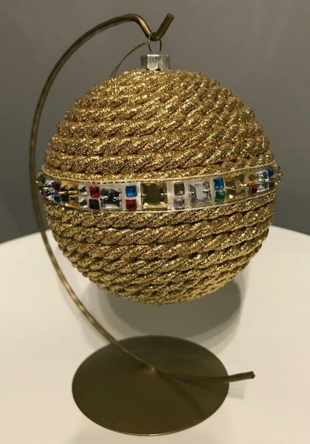Ręcznie Robiona Bombka z Kryształkami Hand Made Gold