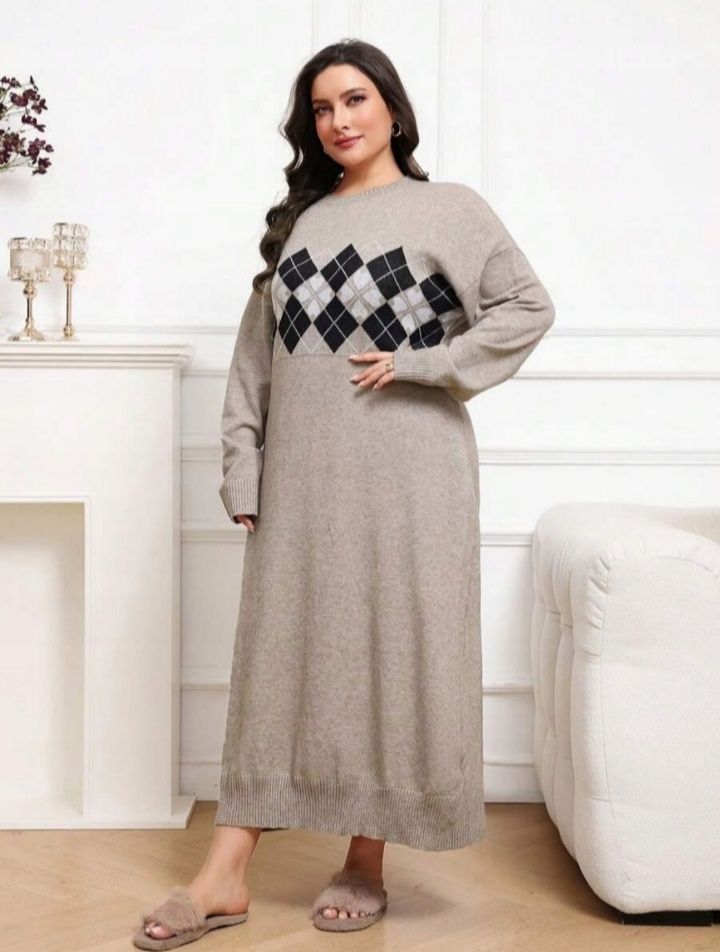 dzianinowa sukienka PLUS SIZE rozmiar 52 XXXXXXL 6XL SHEIN