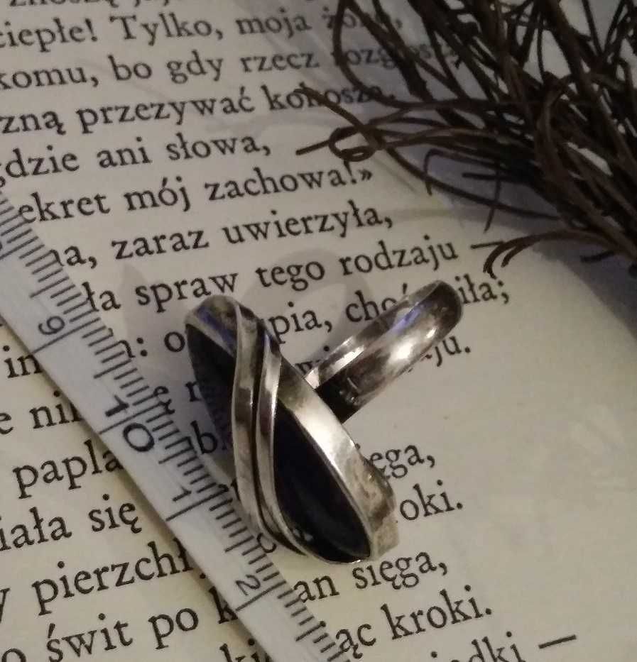 Srebrny 9 Gr Ametyst Naturalny pierścionek z Ametystem duży kamień 12