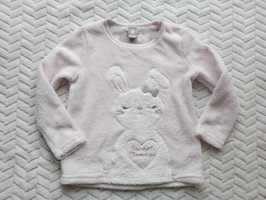 Bluza pluszowa futerkowa dziewczęca 3-4 lata sweter 98 104 króliczek