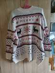 Sweter świąteczny XL– szer. 74 cm, dł. 69 cm – zaciągnięcie pod pa