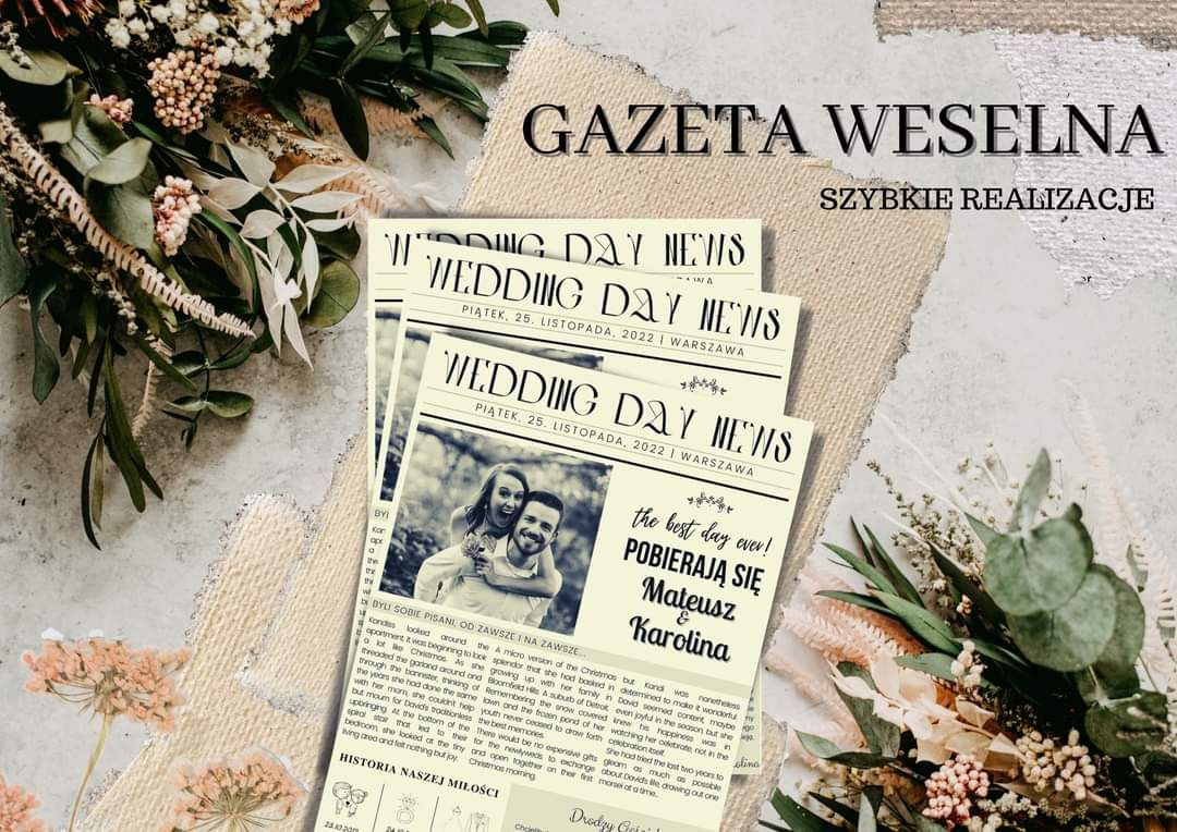 Gazetka Weselna Do druku Wesele Ślub